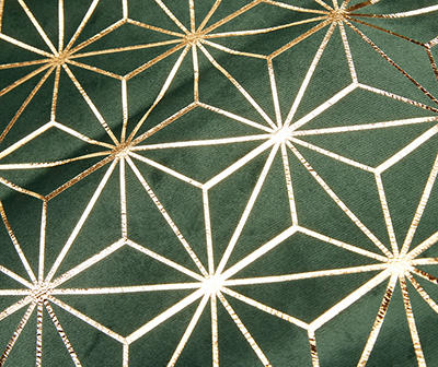 Festive Gathering Green & Gold Geometric Velvet Table Runner