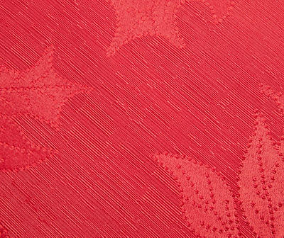 Santa's Workshop Red Poinsettia Fabric Tablecloth, (60" x 102")