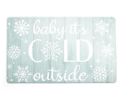 Frosted Forest "Baby It's Cold" Light Blue Cloudstep Kitchen Mat