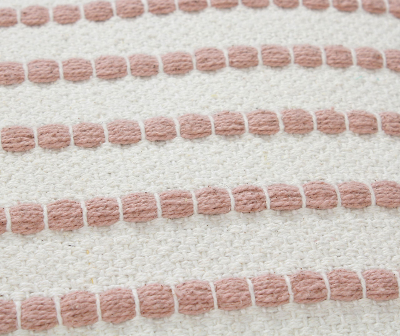 White & Blush Knot Stripe Square Throw Pillow