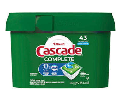 Complete ActionPacs Dishwasher Detergent Pods, Fresh Scent, 43-Count