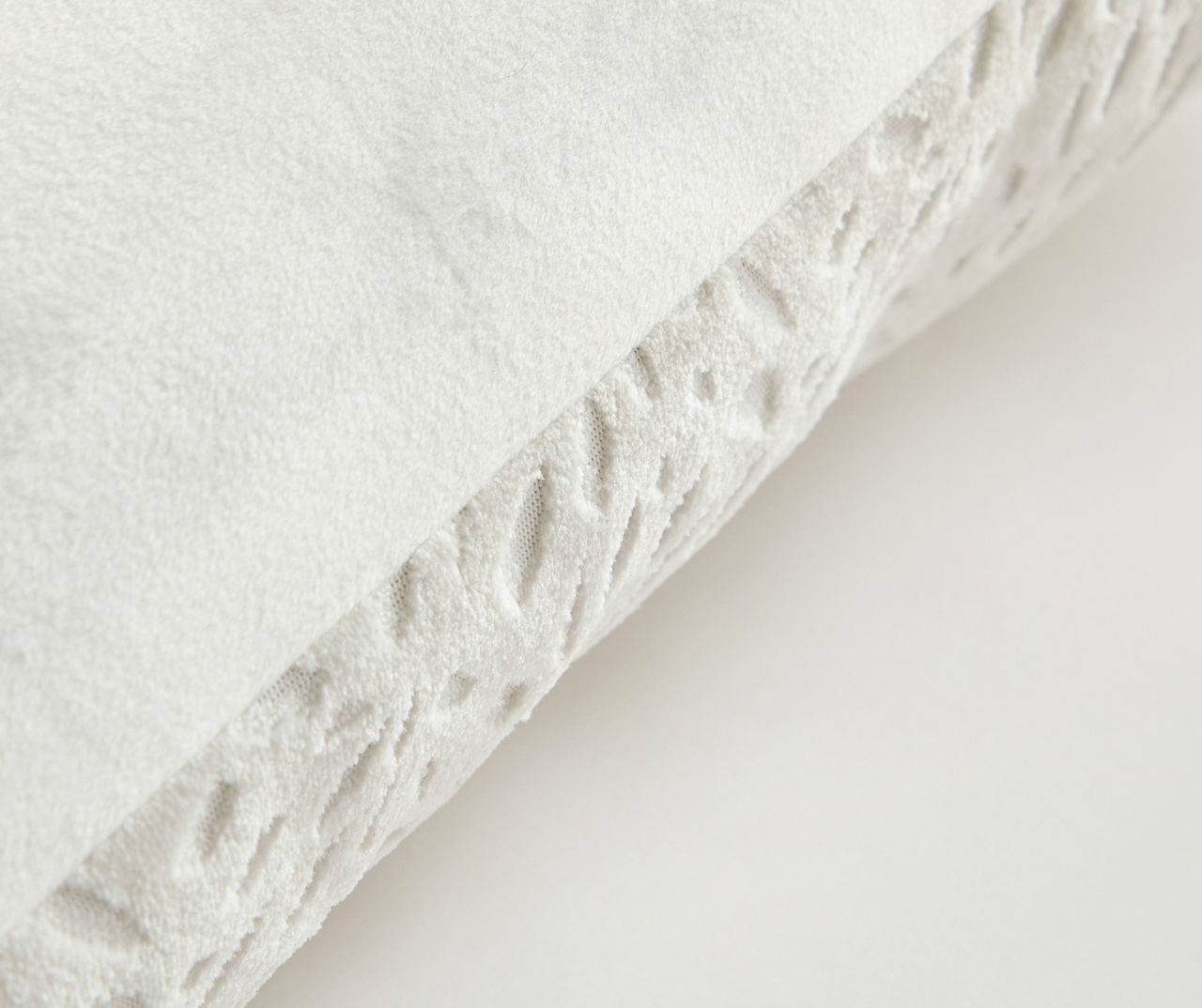 White Embossed Petals Square Throw Pillow