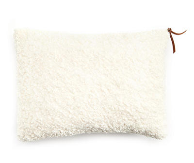 Ivory Sherpa Rectangle Throw Pillow