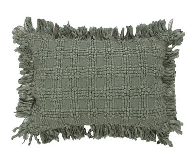 Olive Basketweave Rectangle Throw Pillow