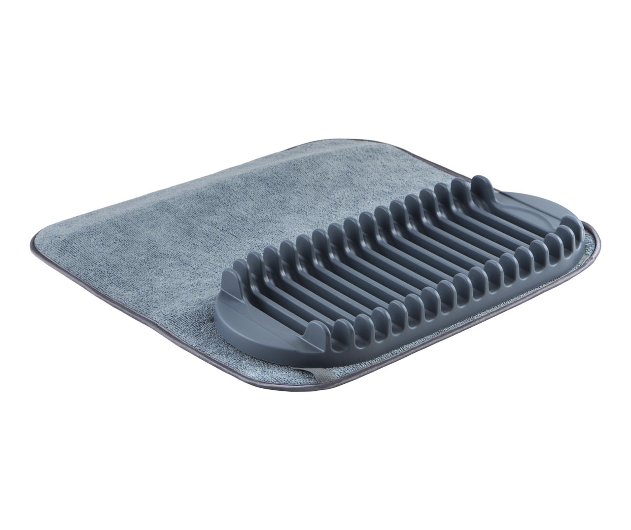 Casabella - Gray Drying Mat with Plastic Rack