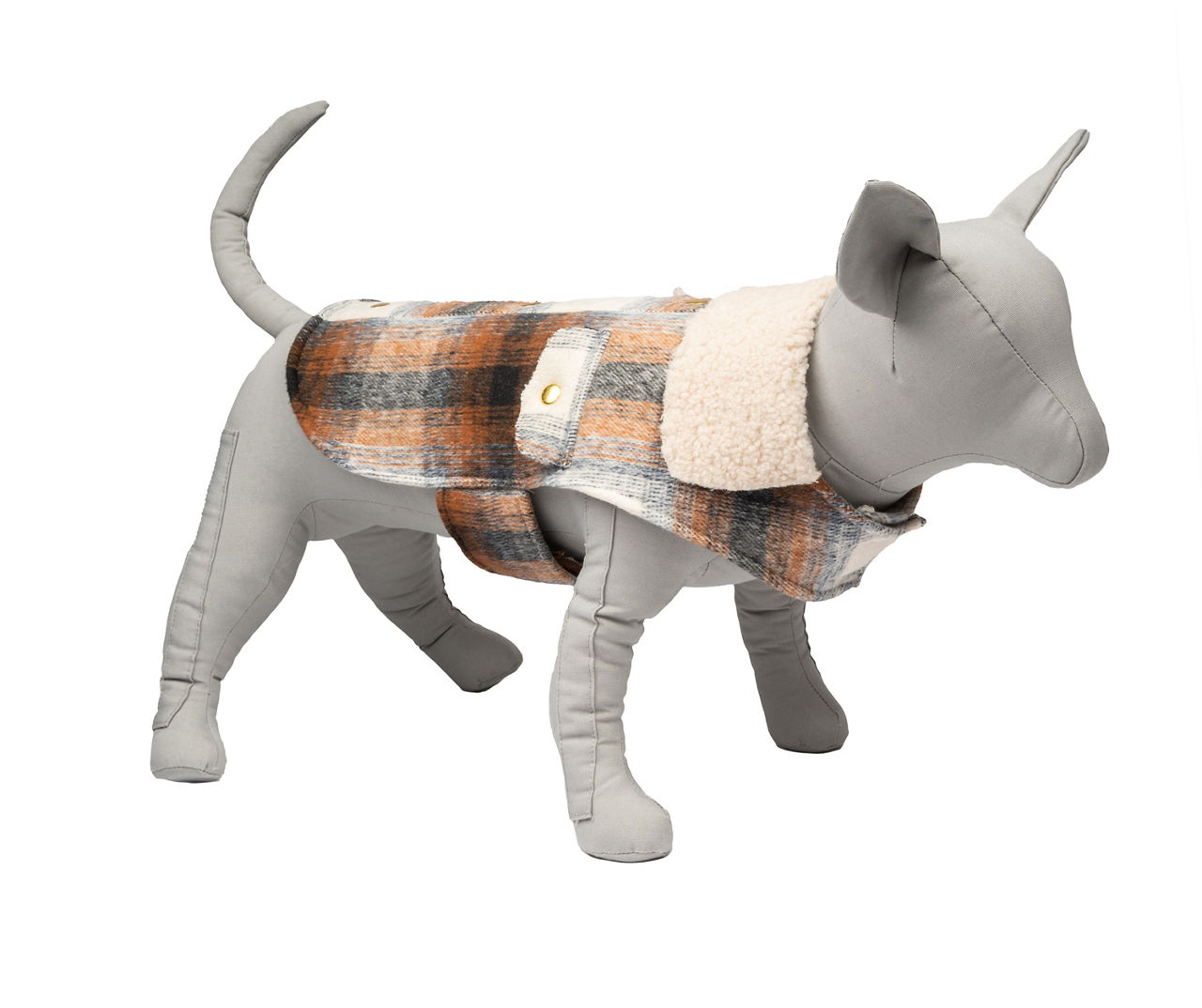 Pet Medium Brown Plaid Sherpa Jacket