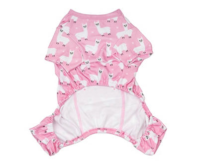 Pet X-Small Pink Llama Pajamas