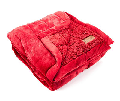 Red Box Quilt Sherpa Throw, (50" x 60")