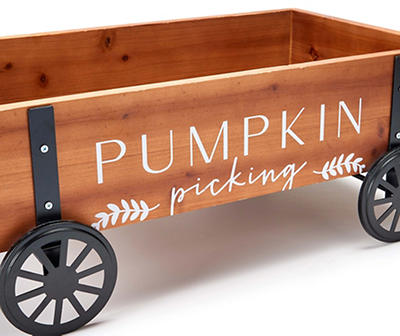 "Pumpkin Picking" Wood Wagon Decor