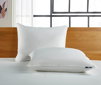 White Medium-Firm Cotton-Down Jumbo Pillow, 2-Pack