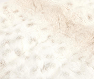 Tan & Cream Animal Spot Print Faux Fur Throw, (50" x 60")