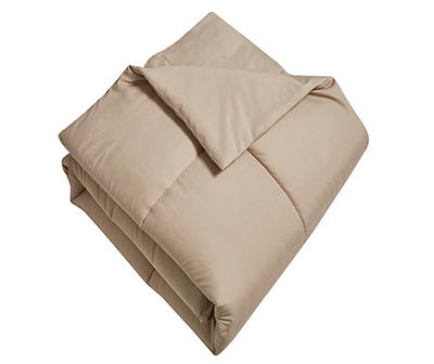 Khaki Down Alternative Box-Quilt King Microfiber Comforter