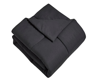 Black Down Alternative Box-Quilt Twin Microfiber Comforter