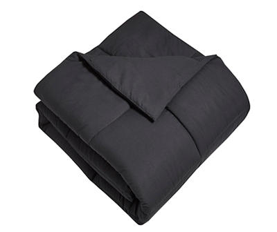 Black Down Alternative Box-Quilt King Microfiber Comforter