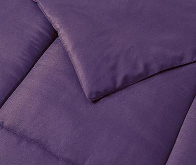 Purple Down Alternative Box-Quilt Full/Queen Microfiber Comforter