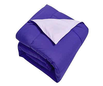 Purple & Violet Down-Alternative Box-Quilt Reversible Full/Queen Comforter