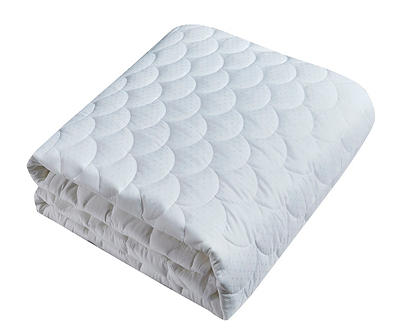 White Dot Scallop-Quilt 350-Thread Count Waterpoof Mattress Pad