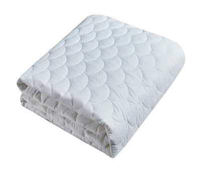 White Dot Scallop-Quilt 350-Thread Count Waterpoof Full Mattress Pad