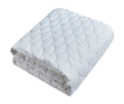 White Dot Scallop-Quilt 350-Thread Count Waterpoof Queen Mattress Pad