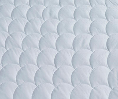 White Dot Scallop-Quilt 350-Thread Count Waterpoof Queen Mattress Pad