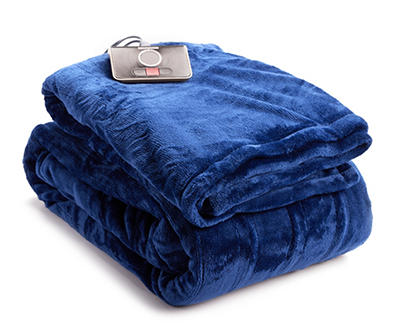 Blue Silky Flannel Twin Electric Blanket