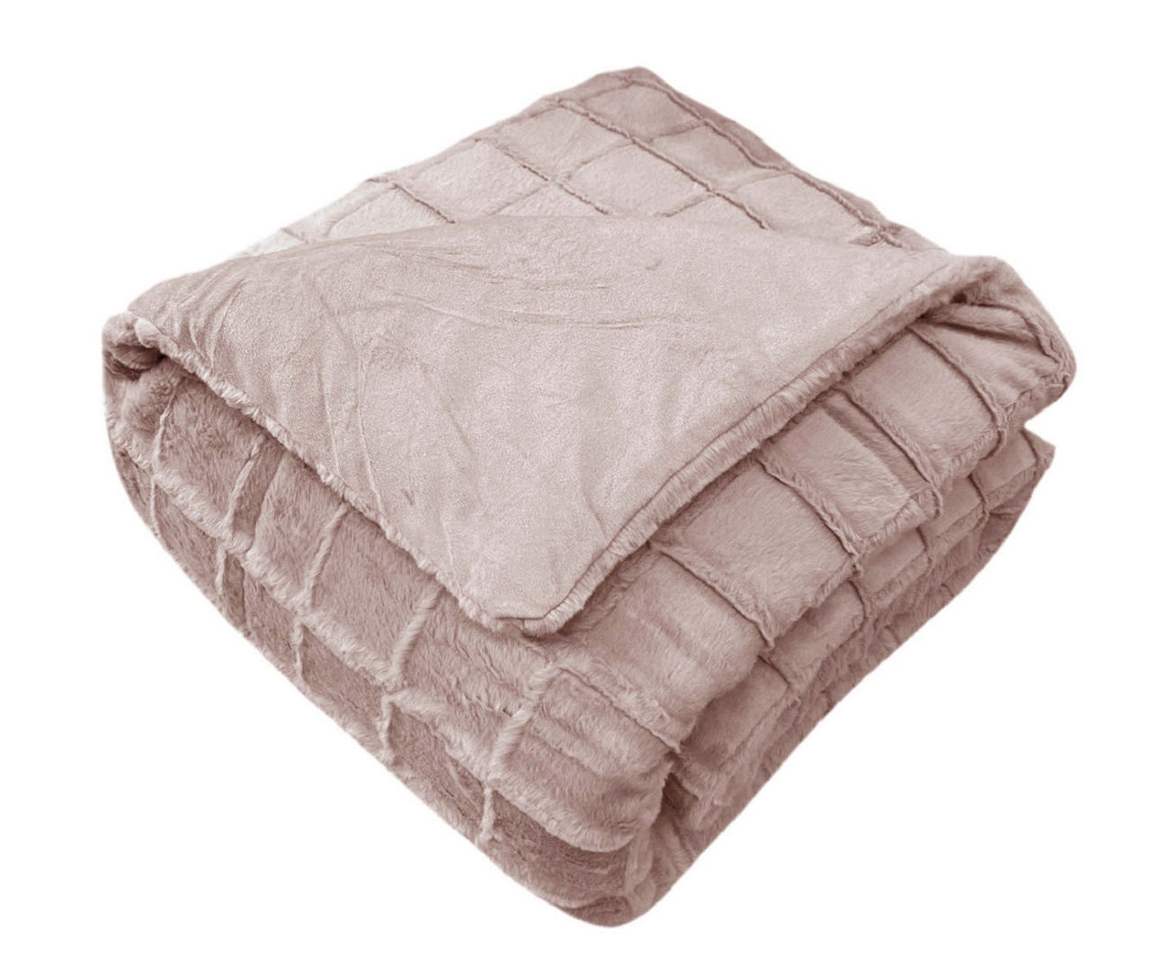 Broyhill Pink Textured Grid Faux Fur King Comforter Big Lots