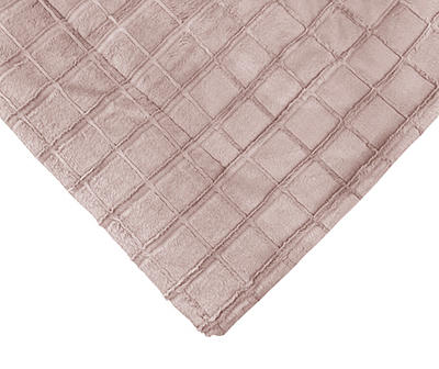 Pink Textured Grid Faux Fur Full/Queen Comforter
