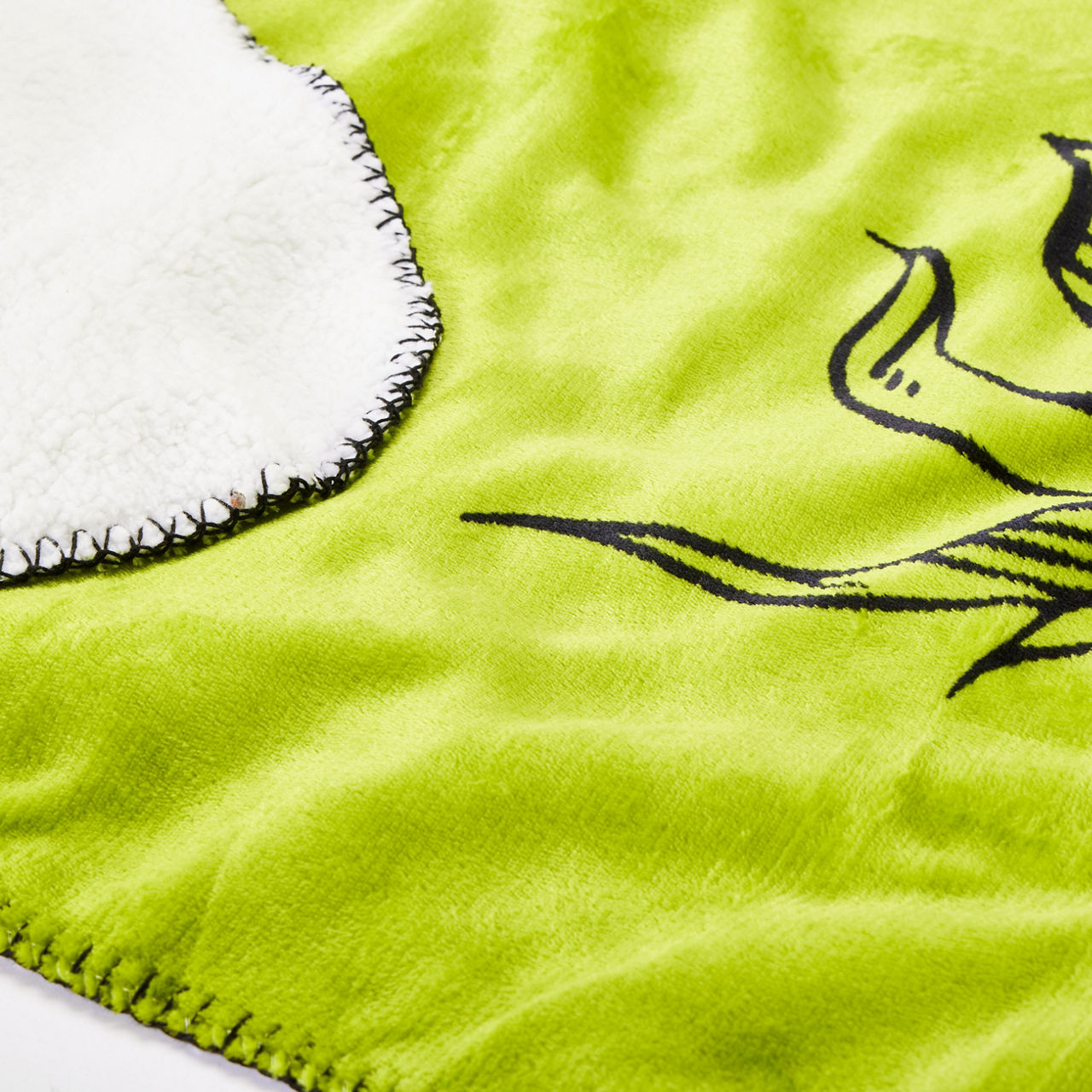 The Grinch Green Grinch Face Sherpa Throw, (46" x 60")