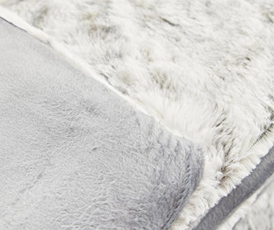 Gray Marble Print Faux Fur Full/Queen Comforter