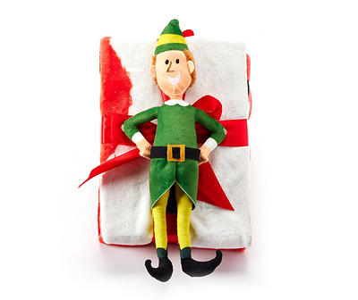 Elf "OMG!" Red Throw & Hugger Pillow, (40" x 50")
