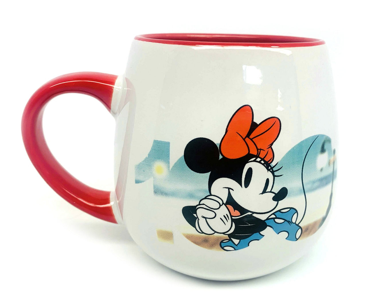 Disney Store USA Embossed Mickey and Minnie mouse pink and red coffee mugs  Set 2 on eBid United States