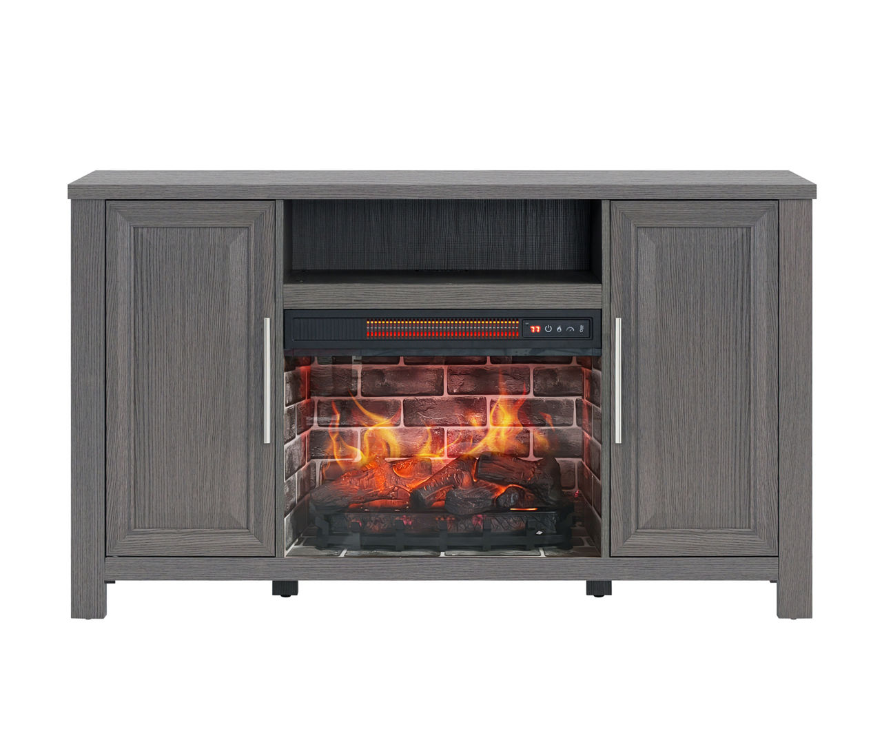 54 inch deals grey console fireplace