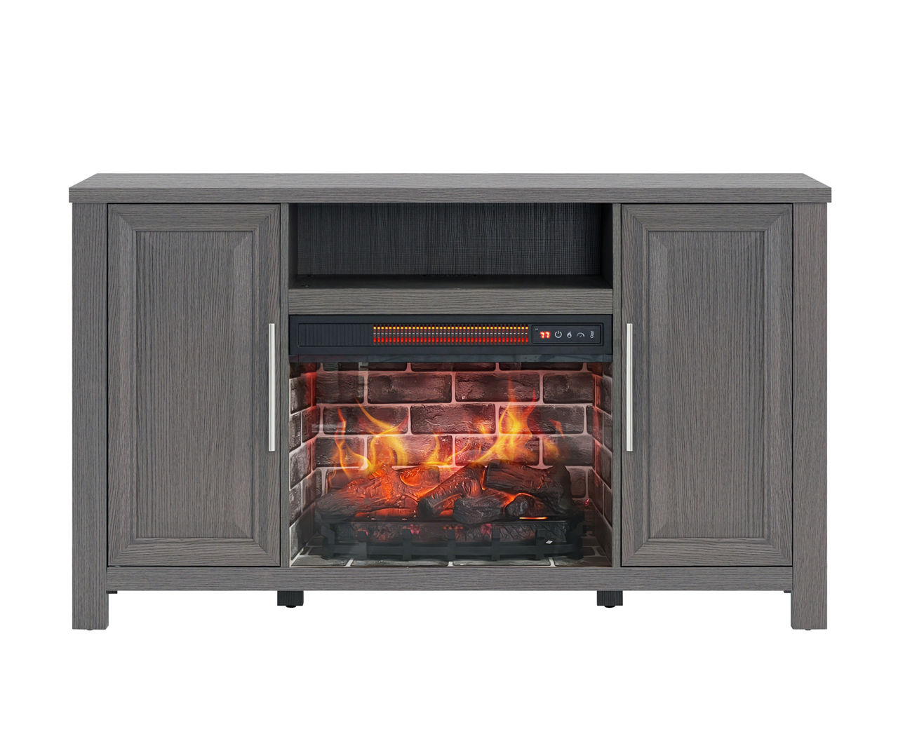 54" Gray Electric Fireplace Console