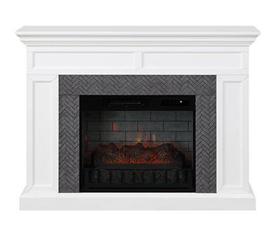 48" Faux Herringbone Mantel Electric Fireplace
