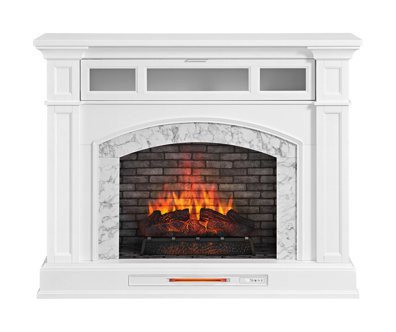 Broyhill 62" White Marble Grand Electric Fireplace Console Big Lots