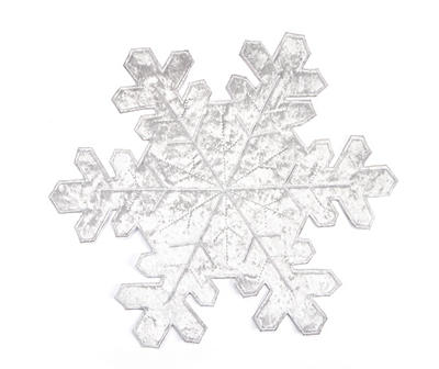 Frosted Forest Silver Snowflake Shaped Placemat