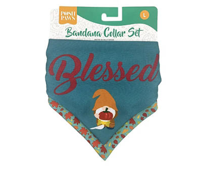 Pet Small/Medium "Blessed" 3-Piece Bandana Collar Set