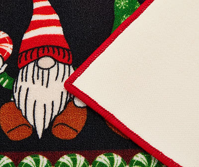 Green & Red Holiday Gnomes Kitchen Rug, (30