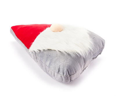 Gray & Red Gnome Shaped Throw Pillow