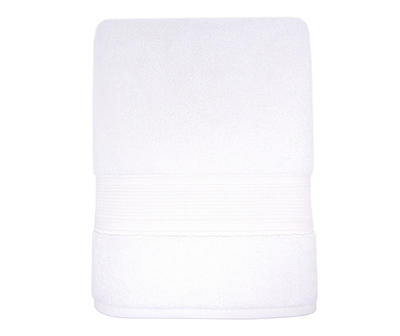 White Single-Band Turkish Cotton Bath Towel