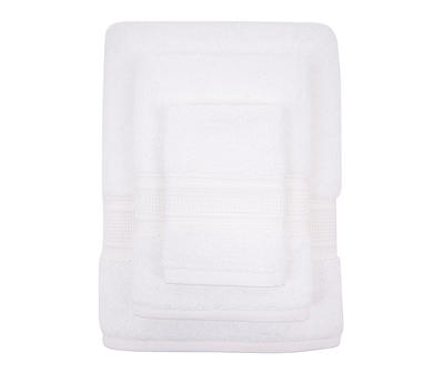 White Single-Band Turkish Cotton Hand Towel