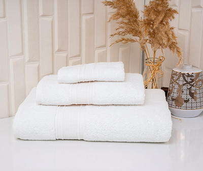 White Single-Band Turkish Cotton Bath Towel