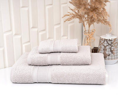 Light Gray Single-Band Turkish Cotton Bath Towel