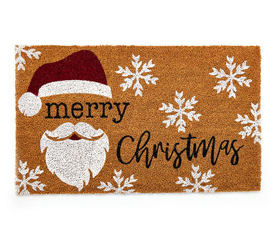 Santa's Workshop "Merry Christmas" Tan Santa Coir Doormat