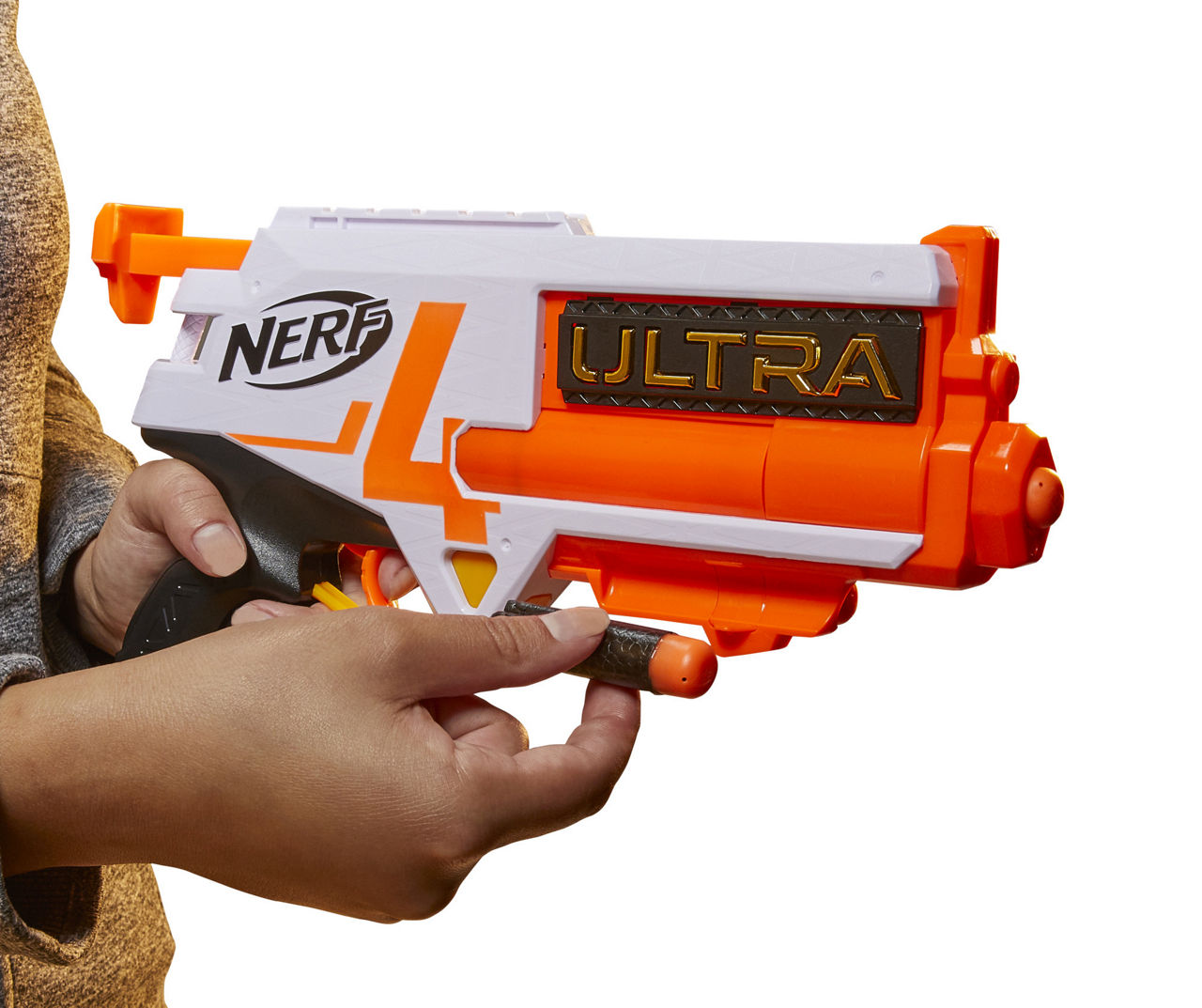 Pistolet NERF Ultra Four avec 4 fléchettes NERF Ultra et rangement