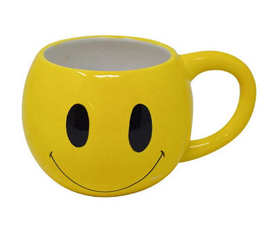 Yellow Smiley Face Figural Mug, 18 Oz.