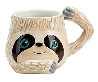 "Live Slow" Sloth Figural Ceramic Mug, 18 Oz.