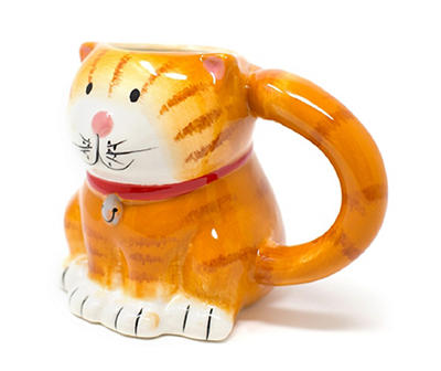Orange Cat Figural Ceramic Mug, 16 Oz.