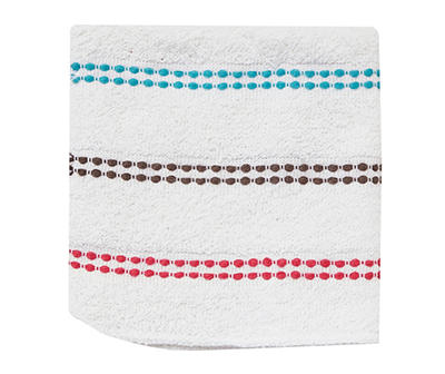 Brown, Blue & Red Stripe Washcloth