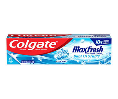 Cool Mint Max Fresh With Whitening Toothpaste & Breath Strips, 6.3 oz.